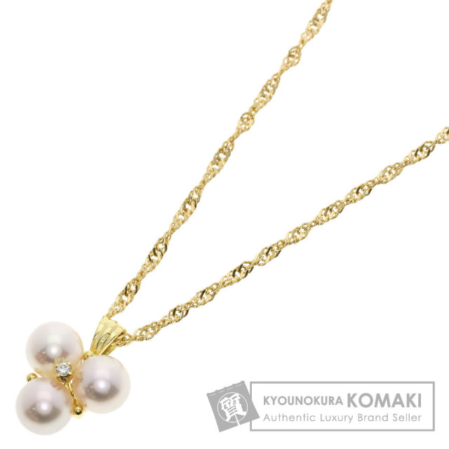 MIKIMOTO ミキモト パール 真珠 ダイヤモンド ネックレス K18イエロー