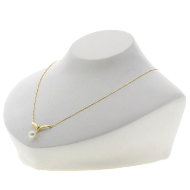 Momo　購入不可　21万　ミキモト　K18WGパールダイヤネックレス MIKIMOTO ミキモト アコヤパール 真珠 ダイヤモンド ネックレス