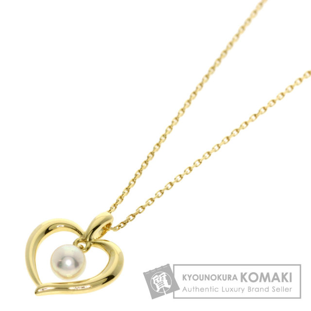 MIKIMOTO ミキモト ハートモチーフ パール 真珠 ネックレス K18