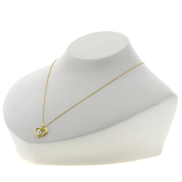 MIKIMOTO ミキモト ハートモチーフ パール 真珠 ネックレス K18