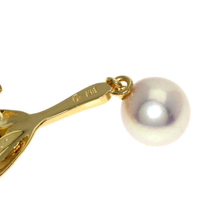MIKIMOTO ミキモト パール 真珠 羽モチーフ ブローチ K18