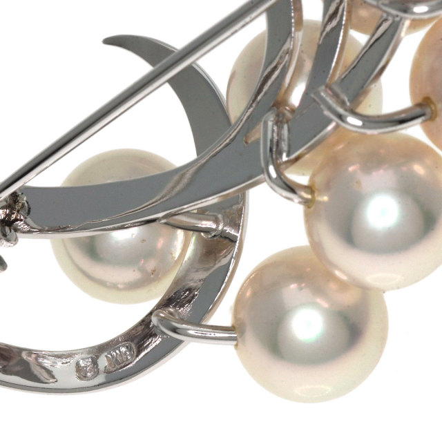 MIKIMOTO ミキモト パール 真珠 ブローチ K18ホワイトゴールド