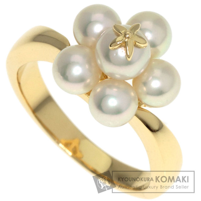 【MIKIMOTO】K18 13号 パールリング✧*。 MIKIMOTO - ミキモト リング パール 真珠 5.0mm 花びら フラワー