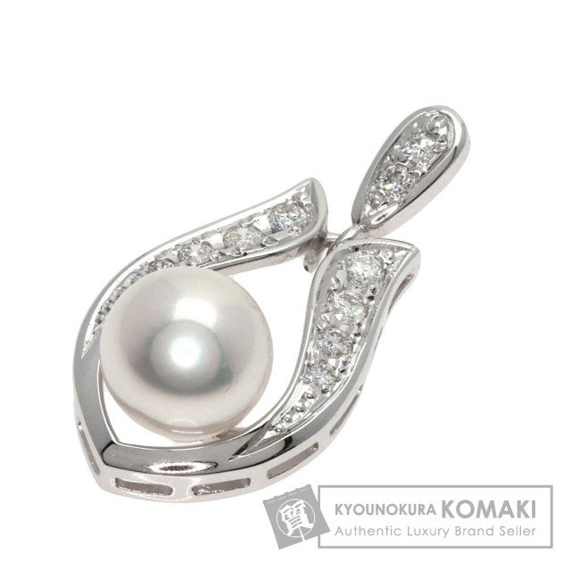6/美品 ミキモト K18 真珠 パール約4.6㎜珠 ダイヤ ペンダントトップ MIKIMOTO - ミキモト ネックレス パール 真珠 6.7mm ダイヤ