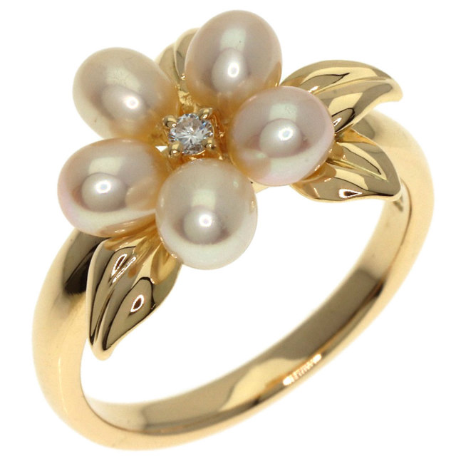 タサキ リング・指輪 フラワー パール 真珠 1P ダイヤモンド