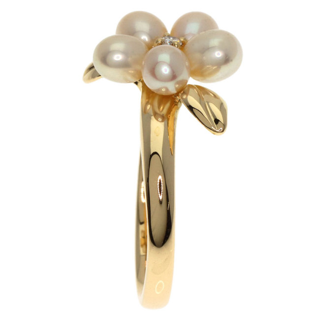 真珠の花デザインリング ゴールド 0.27ct/FD:0.53ct/TASAKI PEARL タサキ・田崎真珠 ダイヤモンド