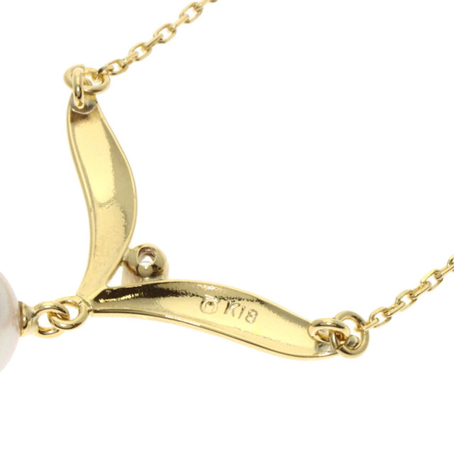 ○ミキモト ネックレスk18 1Pダイヤモンド MIKIMOTO ミキモト パール 真珠 1P ダイヤモンド ネックレス K18