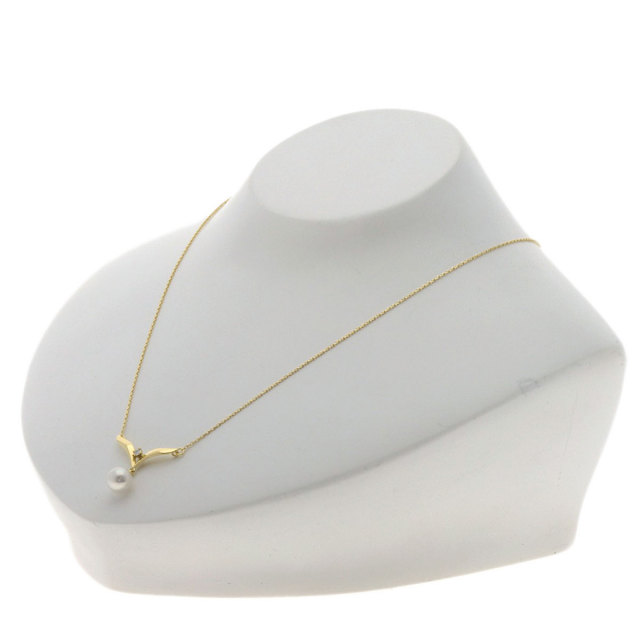 ○ミキモト ネックレスk18 1Pダイヤモンド MIKIMOTO ミキモト パール 真珠 1P ダイヤモンド ネックレス K18