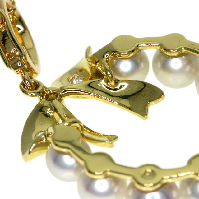 MIKIMOTO ミキモト リボン パール 真珠 ダイヤモンド ペンダントトップ
