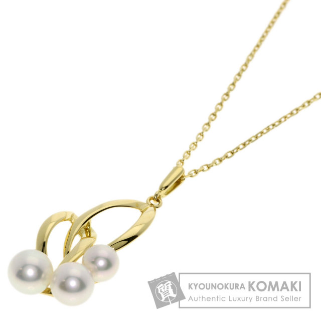 MIKIMOTO ミキモト リーフ パール 真珠 ネックレス K18イエロー 