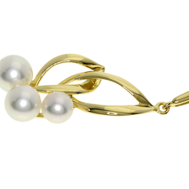 MIKIMOTO ミキモト リーフ パール 真珠 ネックレス K18イエロー