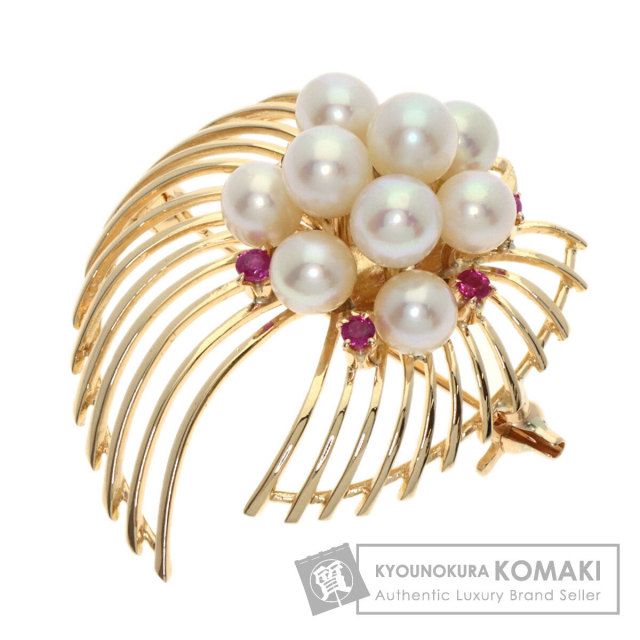 タサキ ブローチ パール 真珠 ルビー