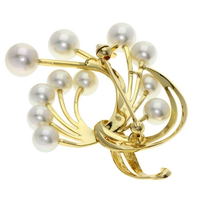 MIKIMOTO ミキモト パール 真珠 ブローチ K18イエローゴールド