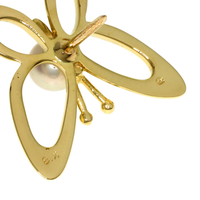 ミキモト　6mm珠　1Pパール　真珠　ゴールド　タイタック　ピンブローチ　k18 MIKIMOTO ミキモト パール 真珠 ダイヤモンド ピンブローチ