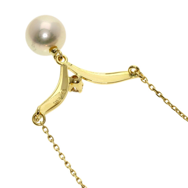 MIKIMOTO ミキモト パール 真珠 1P ダイヤモンド ネックレス K18