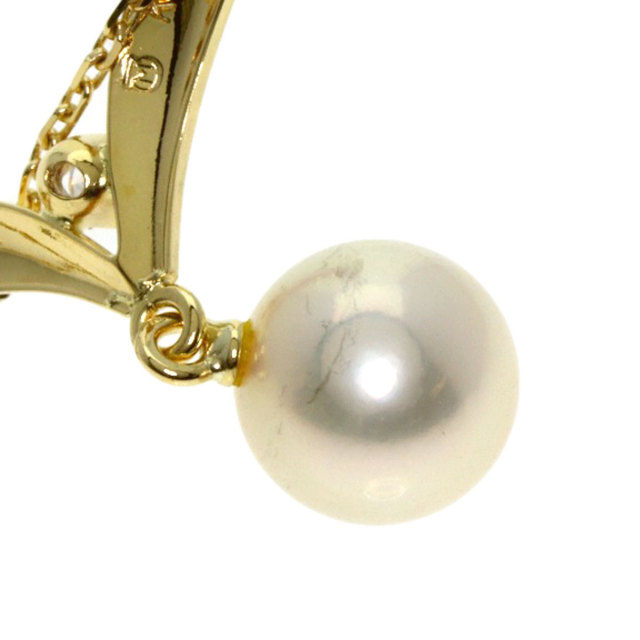 ○ミキモト ネックレスk18 1Pダイヤモンド MIKIMOTO ミキモト パール 真珠 1P ダイヤモンド ネックレス K18