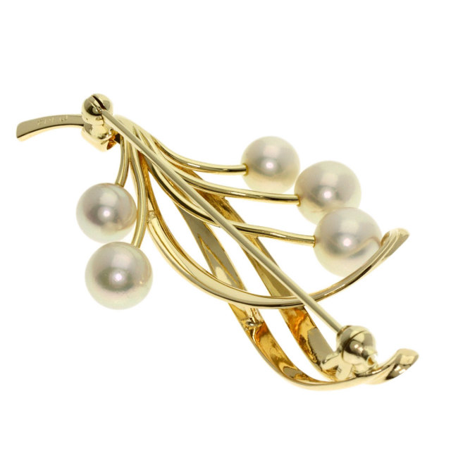 K14 レトロ　真珠　ブローチ MIKIMOTO ミキモト パール 真珠 ブローチ K14イエローゴールド