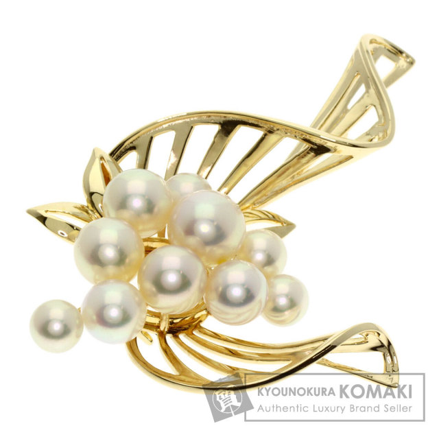 MIKIMOTO ミキモト パール 真珠 ブローチ K14イエローゴールド
