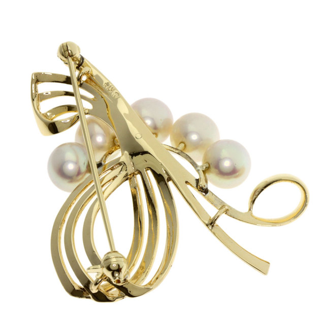 ○✨美品　MIKIMOTOミキモト ブローチK14 ミキモト MIKIMOTO K14YG イエローゴールド メッキ パール ピン