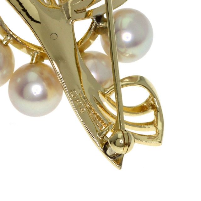MIKIMOTO ミキモト パール 真珠 ブローチ K14イエローゴールド