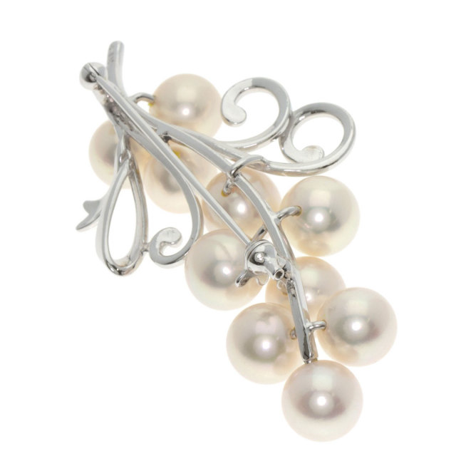美品です❤︎ ミキモト　パール　本真珠　ブローチ　② MIKIMOTO ミキモト パール 真珠 ブローチ K14ホワイトゴールド