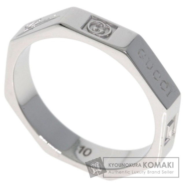 極美品✨グッチ　k18　アイコン コランダムリング ホワイト　17号 極美品✨グッチ k18 アイコン コランダムリング ホワイト 17号