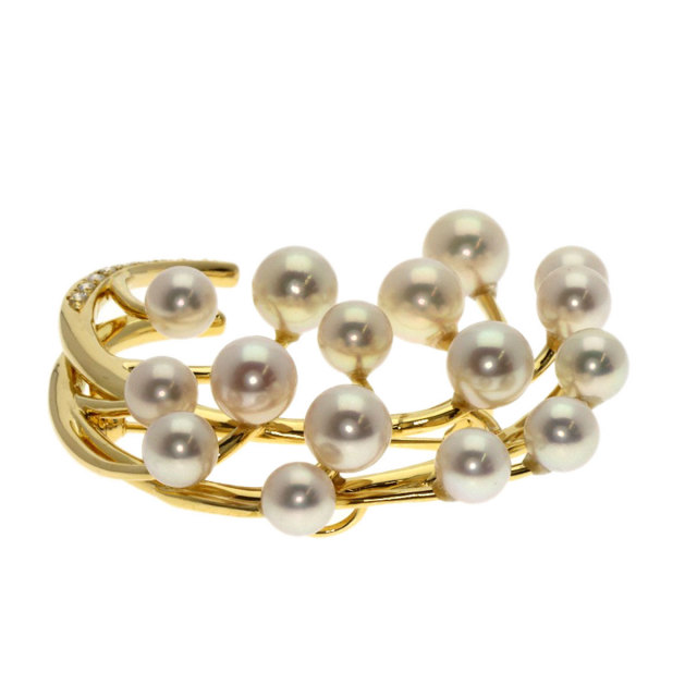 TASAKI タサキ パール 真珠 ブローチ K18イエローゴールド レディース