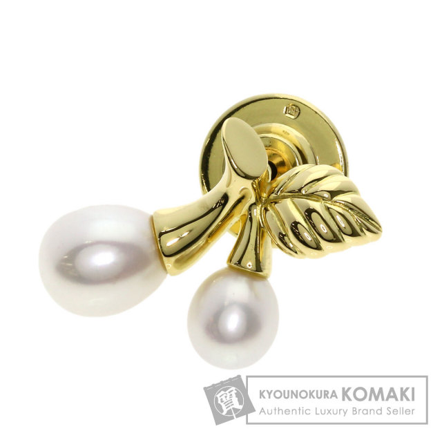 MIKIMOTO ミキモト ピンブローチ パール 真珠 ブローチ K18イエロー