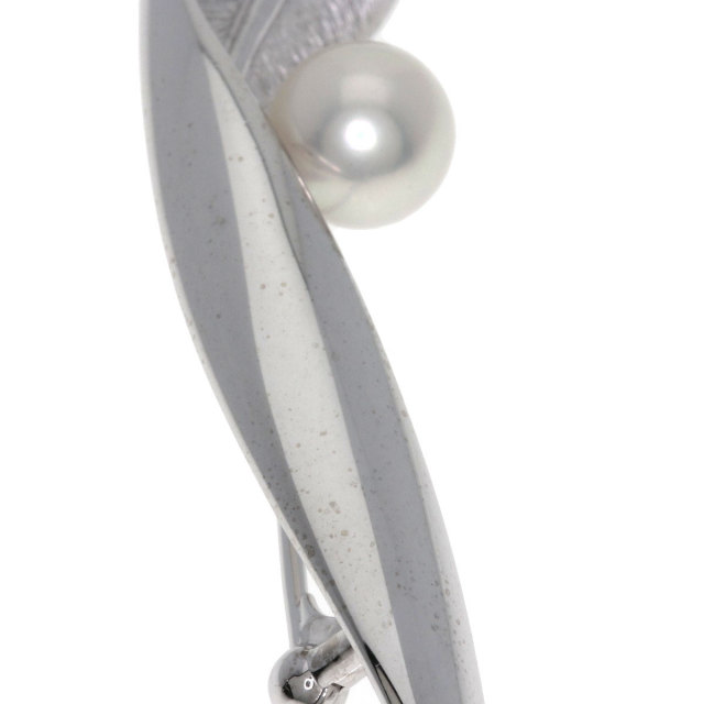 MIKIMOTO ミキモト リーフ アコヤパール 真珠 ブローチ K18ホワイト
