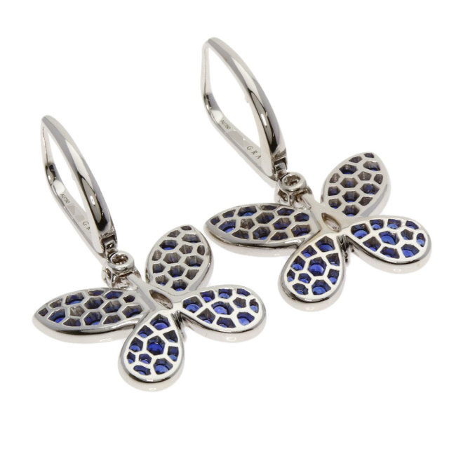 GRAFF グラフ バタフライ サファイア ダイヤモンド ピアス K18ホワイト