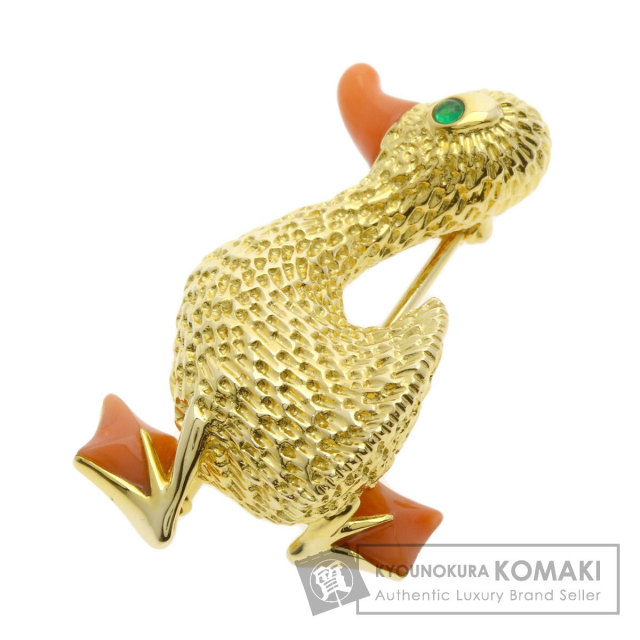 珊瑚　アヒル　ヴィンテージ　アンティーク　アクセサリー　レトロ　一点物　希少 Van Cleef & Arpels ヴァンクリーフ＆アーペル アヒルモチーフ サンゴ