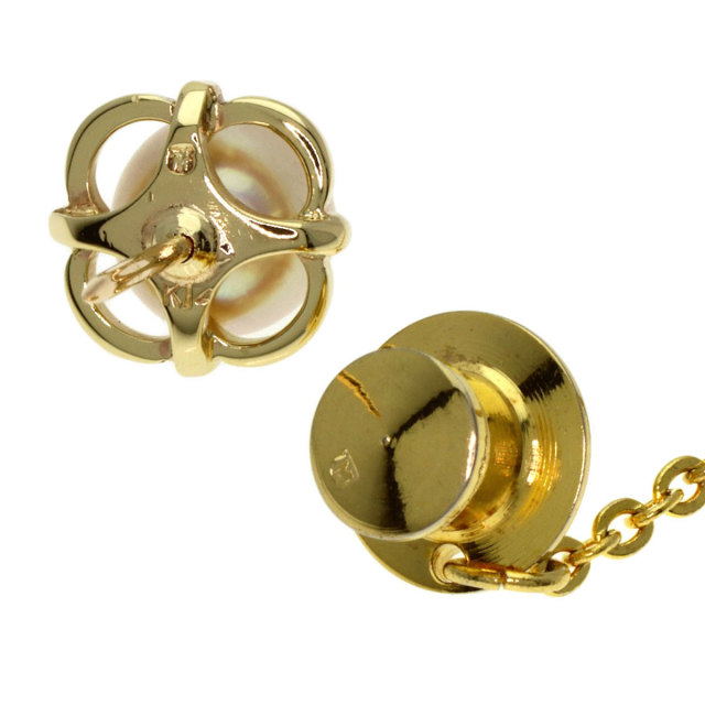 MIKIMOTO ミキモト パール 真珠 タイタック タイピン K14イエロー