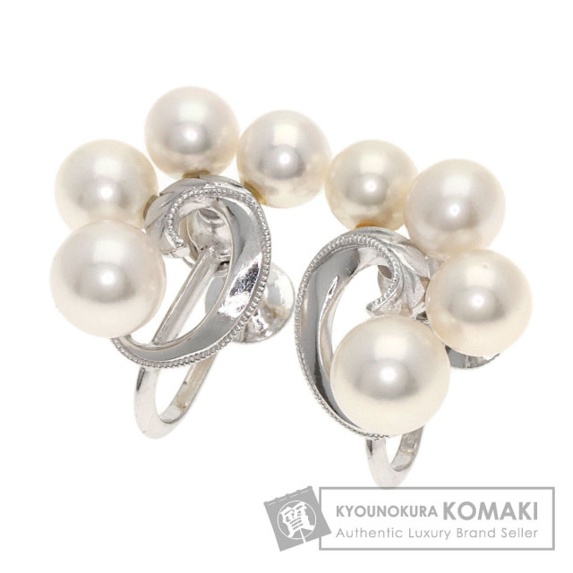 MIKIMOTO ハート型ピアス 真珠付き MIKIMOTO ミキモト ハートモチーフ パール 真珠 ピアス K18ホワイト