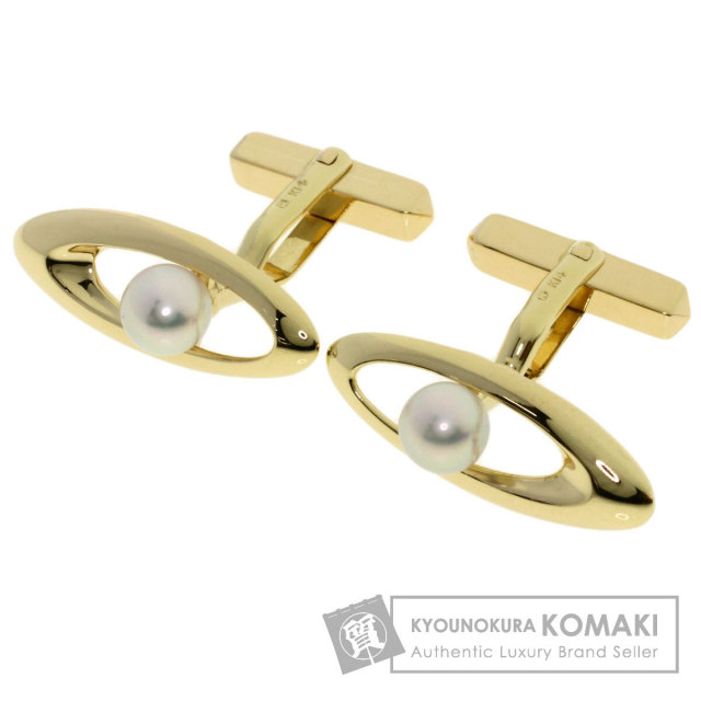 MIKIMOTO ミキモト パール 真珠 カフス K14イエローゴールド メンズ