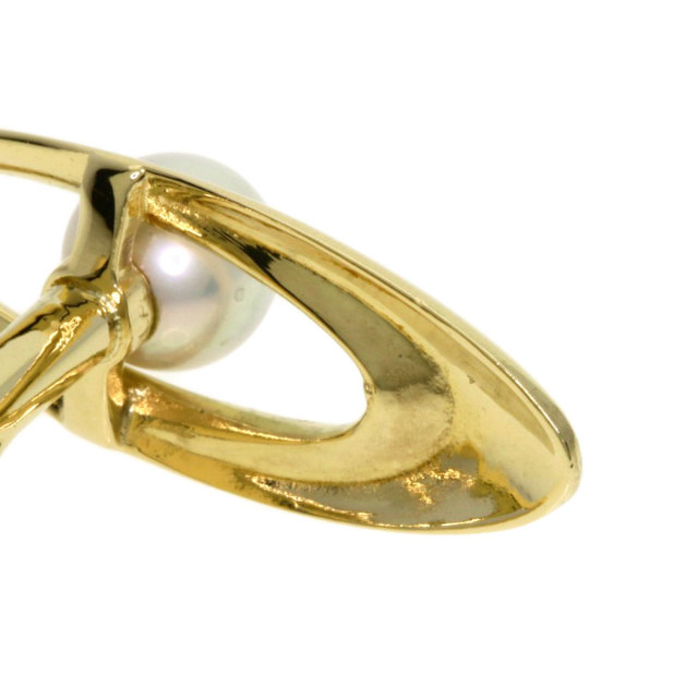 MIKIMOTO ミキモト パール 真珠 カフス K14イエローゴールド メンズ
