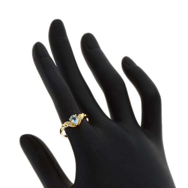 TASAKI タサキK18 アクアマリン ダイヤリング TASAKI タサキ アクアマリン ダイヤモンド リング・指輪 K18イエロー