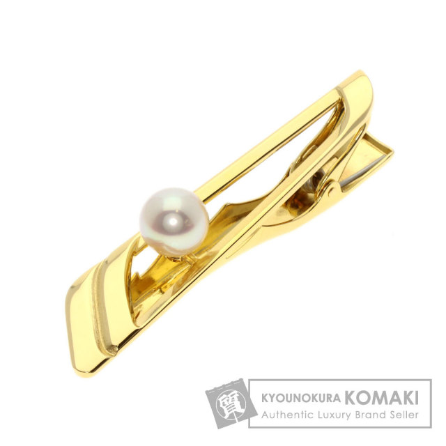 ミキモト MIKIMOTO  タイバー アコヤパール 真珠  タイピン K18イエローゴールド メンズ  中古 MIKIMOTO ミキモト タイバー アコヤパール 真珠 タイピン K18イエロー