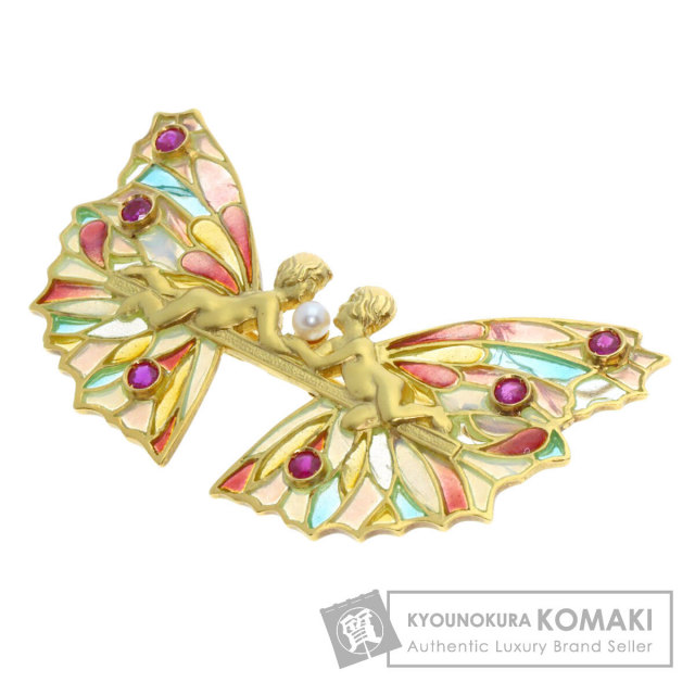 マリエラ ブローチ フェアリーモチーフ ルビー パール 真珠 エナメル