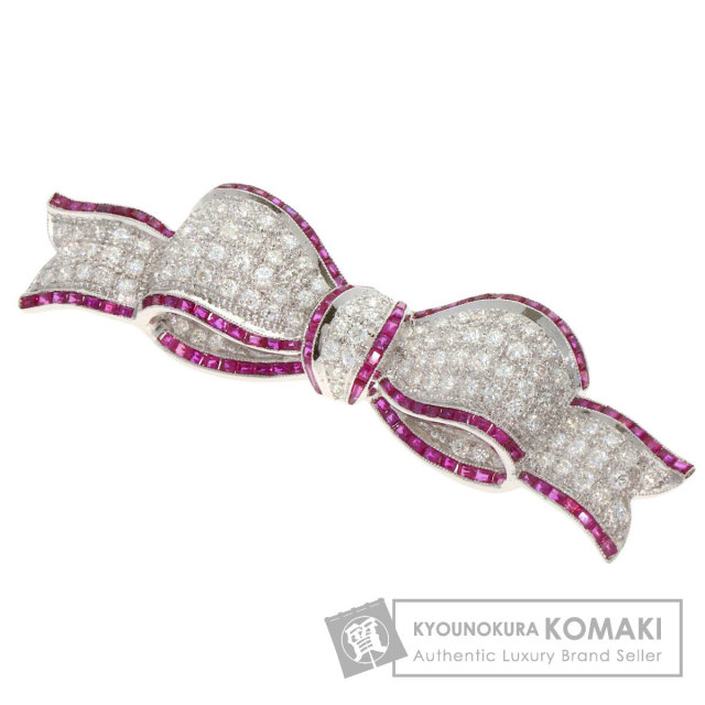 ハリーウィンストン ブローチ リボン ルビー ダイヤモンド