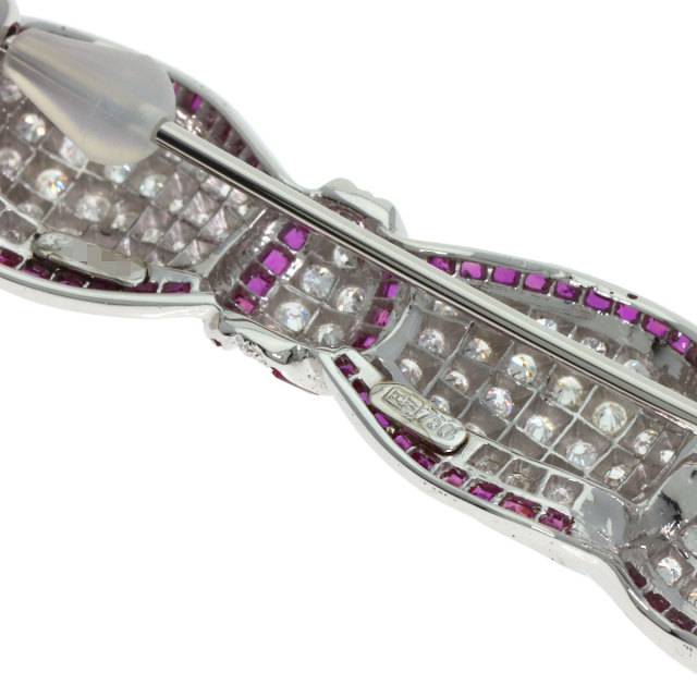 ハリーウィンストン ブローチ リボン ルビー ダイヤモンド