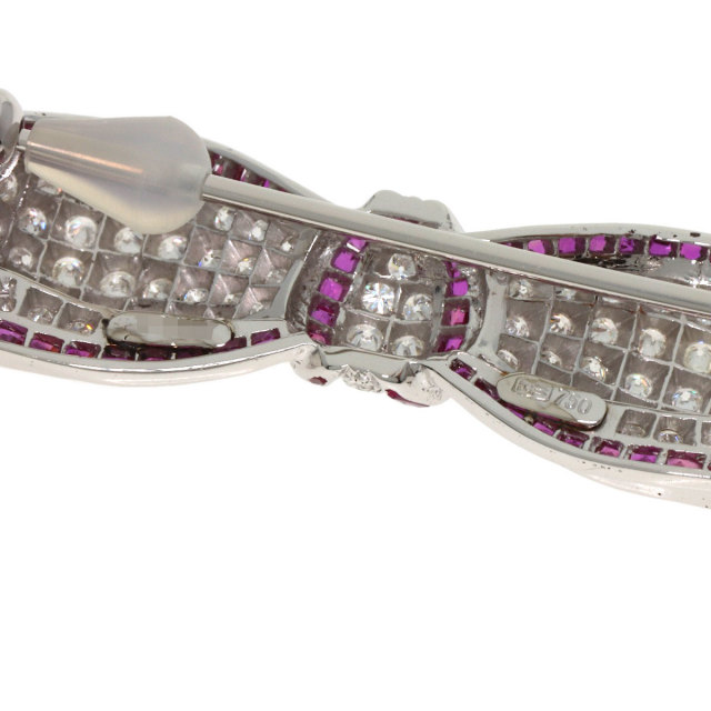 ハリーウィンストン ブローチ リボン ルビー ダイヤモンド