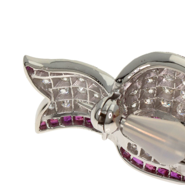 ハリーウィンストン ブローチ リボン ルビー ダイヤモンド