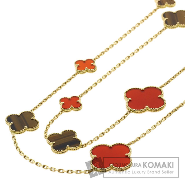 ヴァンクリーフ＆アーペル ネックレス マジック アルハンブラ タイガーズアイ カーネリアン