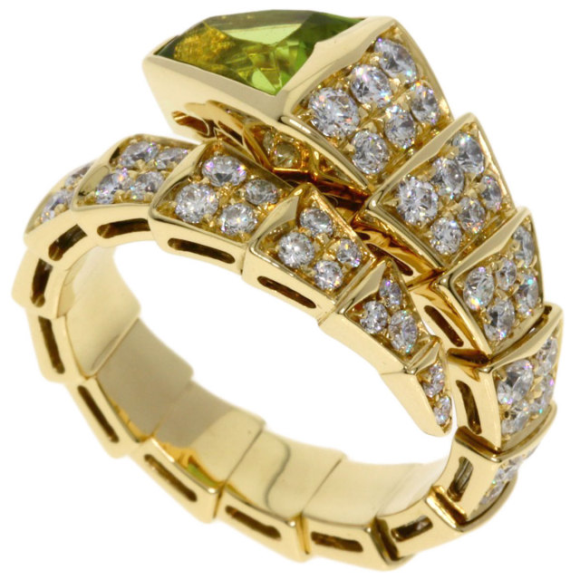 ブルガリ ネックレス セルペンティ ペリドット ダイヤモンド Lサイズ