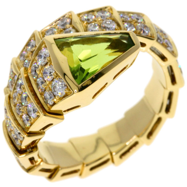 ブルガリ ネックレス セルペンティ ペリドット ダイヤモンド Lサイズ