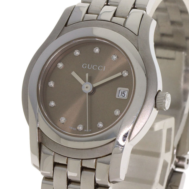 GUCCI グッチ 5500L 11P ダイヤモンド 腕時計 ステンレススチール/SS