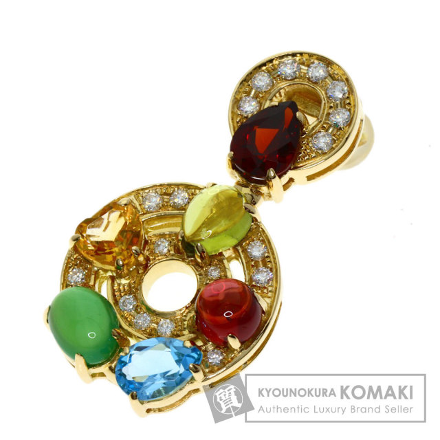 ブルガリ ピアス アストラーレ チェルキ マルチカラーストーン ダイヤモンド 片方のみ