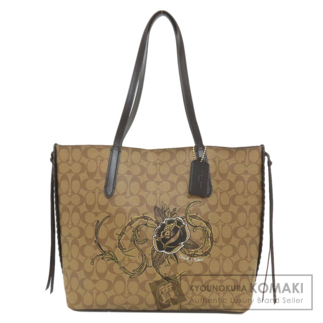 COACH コーチ F76778 フラワーモチーフ シグネチャー トートバッグ PVC