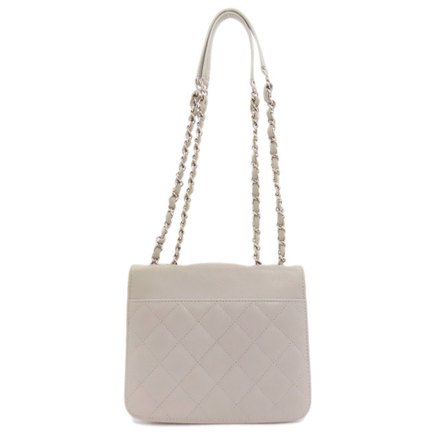 CHANEL シャネル ハーフココマーク シルバー金具 ショルダーバッグ カーフ レディース [中古] CHANEL シャネル ハーフココマーク シルバー金具 ショルダーバッグ