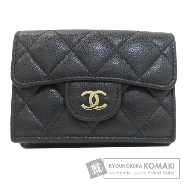 シャネル 二つ折り財布（小銭入れあり） ココマーク マトラッセ ゴールド金具